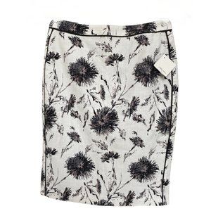 Halogen Floral Pencil Skirt Black Grey White  NWT Size 4 #03